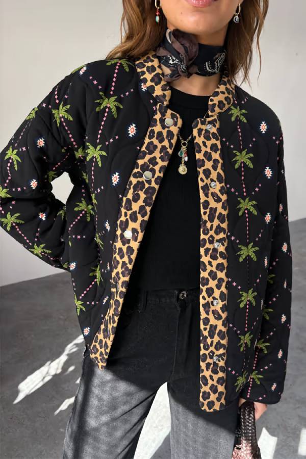 Chaqueta acolchada reversible Havana medianoche