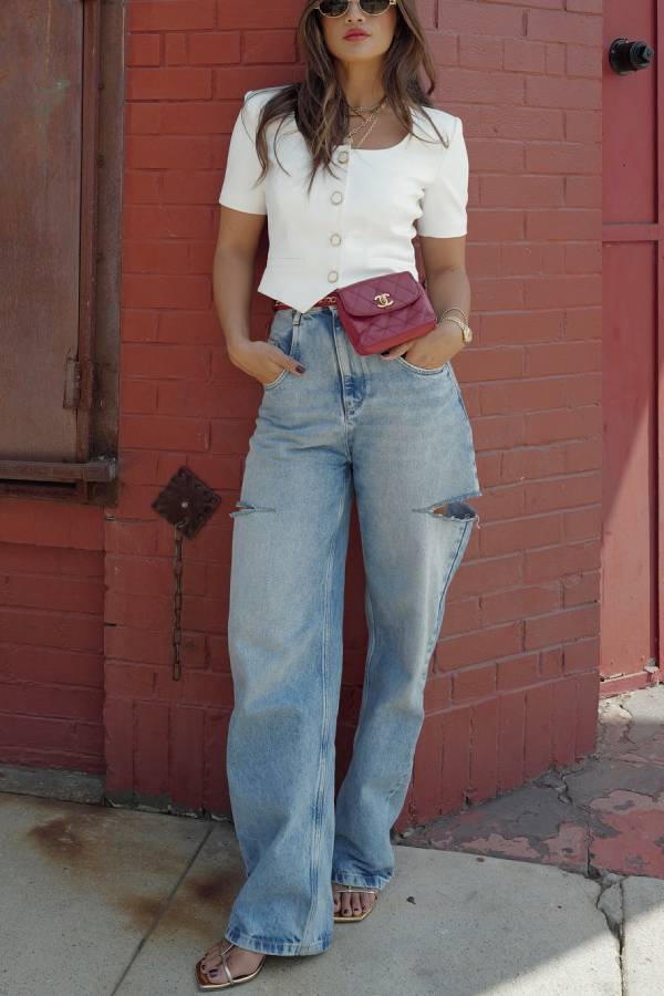 Fashionable for Fall Square Neck Short Sleeve Button Up Jacket