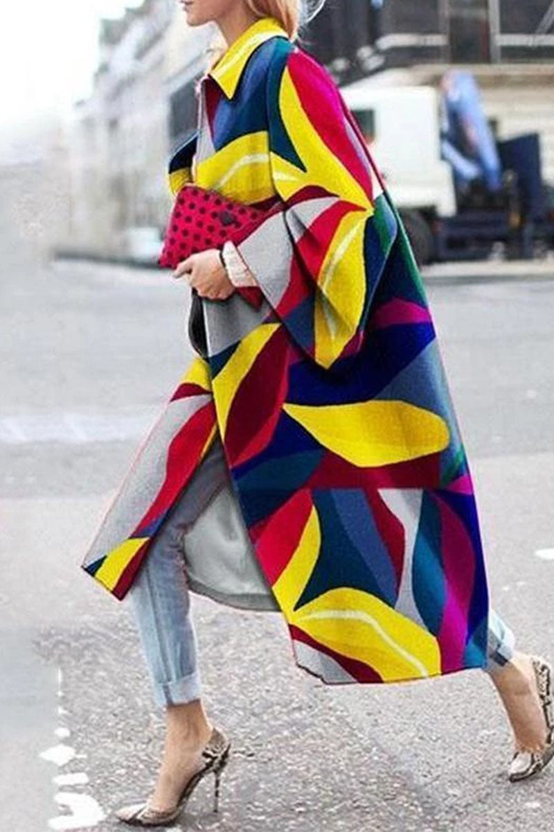 Street Camouflage Print Patchwork Turndown Collar Outerwear(12 Colors)