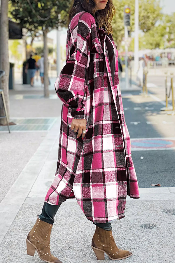 Camisa de cuello con botones y bolsillo a cuadros, informal, de moda (5 colores)