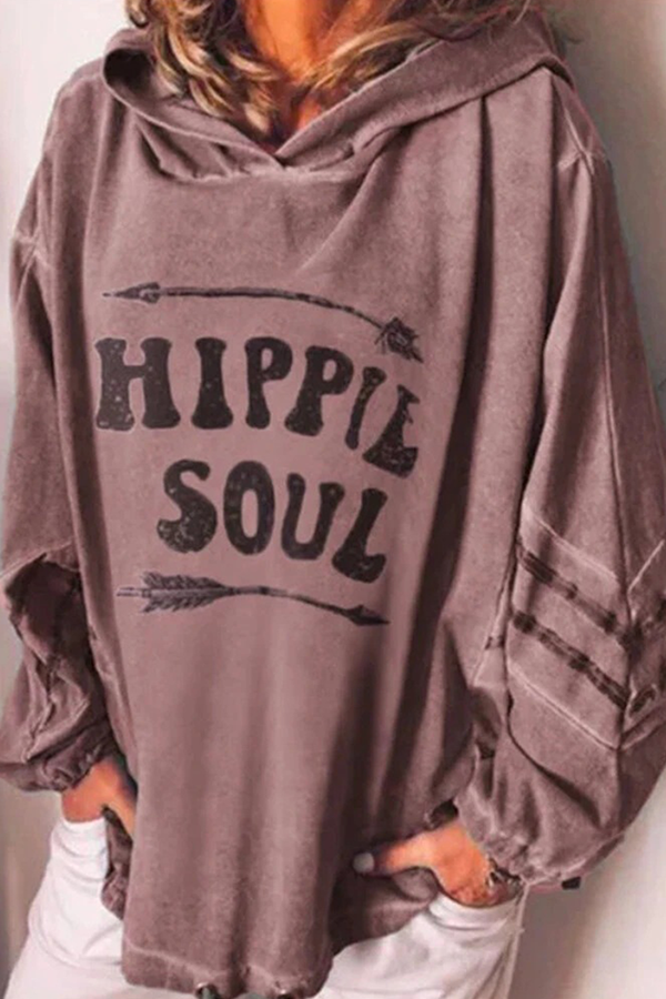 Casual Letter Basic Hooded Collar Tops(4 Colors)