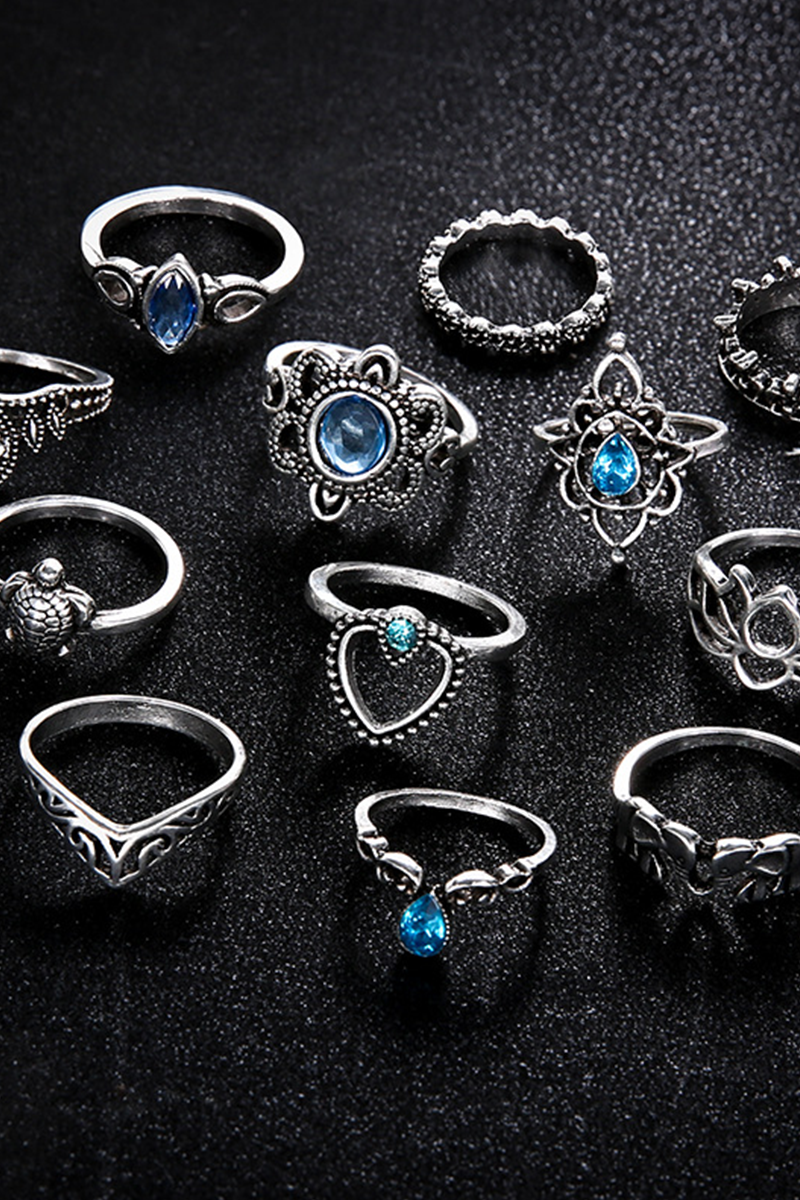 Fashion Vintage Patchwork Split Joint Rings