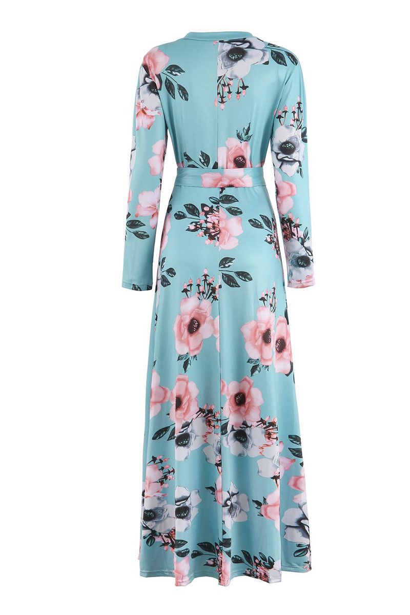 Vestidos con cuello alto y falda pastel con estampado de moda (3 colores)