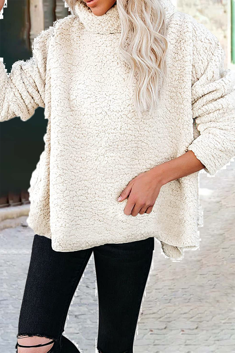 Casual Solid Patchwork Turtleneck Sweats(6 Colors)