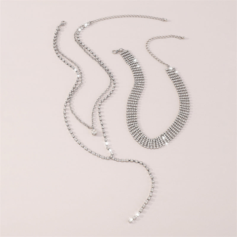 Collares de diamantes de imitación de patchwork de moda