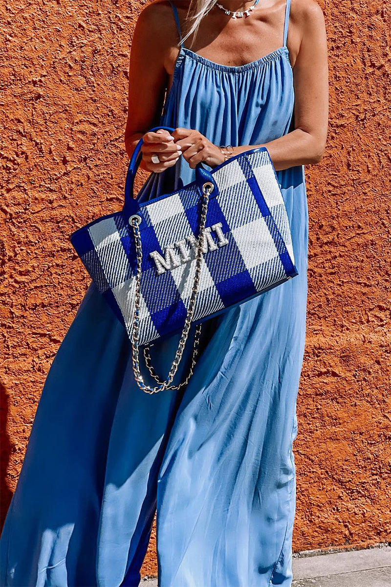 Monos holgados informales de color sólido, estilo bohemio y con cuello en U