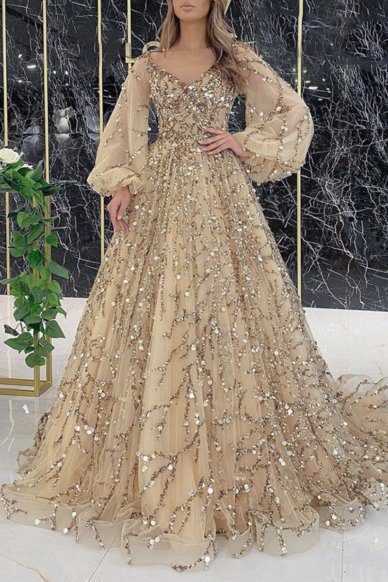 Vestidos de noche formales de celebridades con cuello en V y patchwork con cuentas