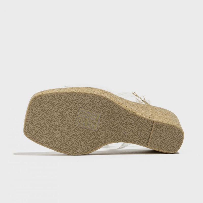 Zapatos de cuña informales con diseño de patchwork y diamantes de imitación cuadrados para exteriores (altura del tacón: 11,5 cm)