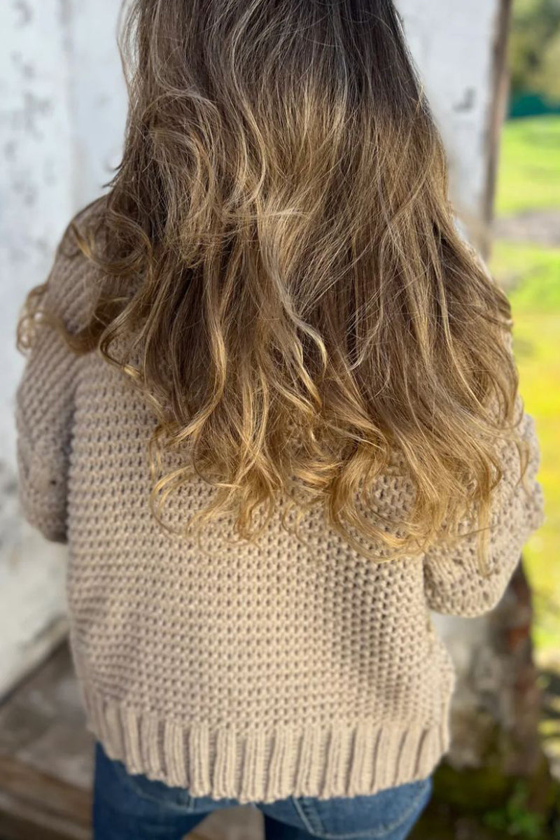 Prendas de abrigo informales de tejido liso con cuello en V (5 colores)