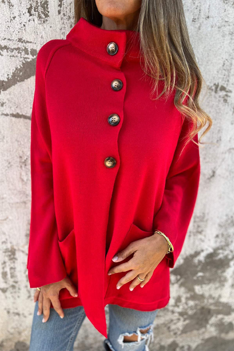 Prendas de abrigo informales con cuello vuelto y botones de bolsillo (3 colores)