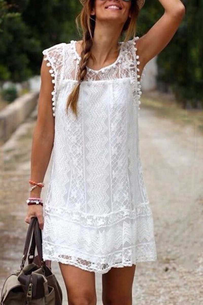 Elegant Lace Sleeveless Mini Dress