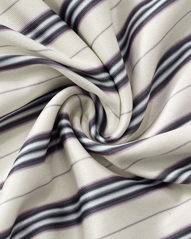 Striped Print Hollow One-Shoulder Long Sleeve Caulking Jumpsuit