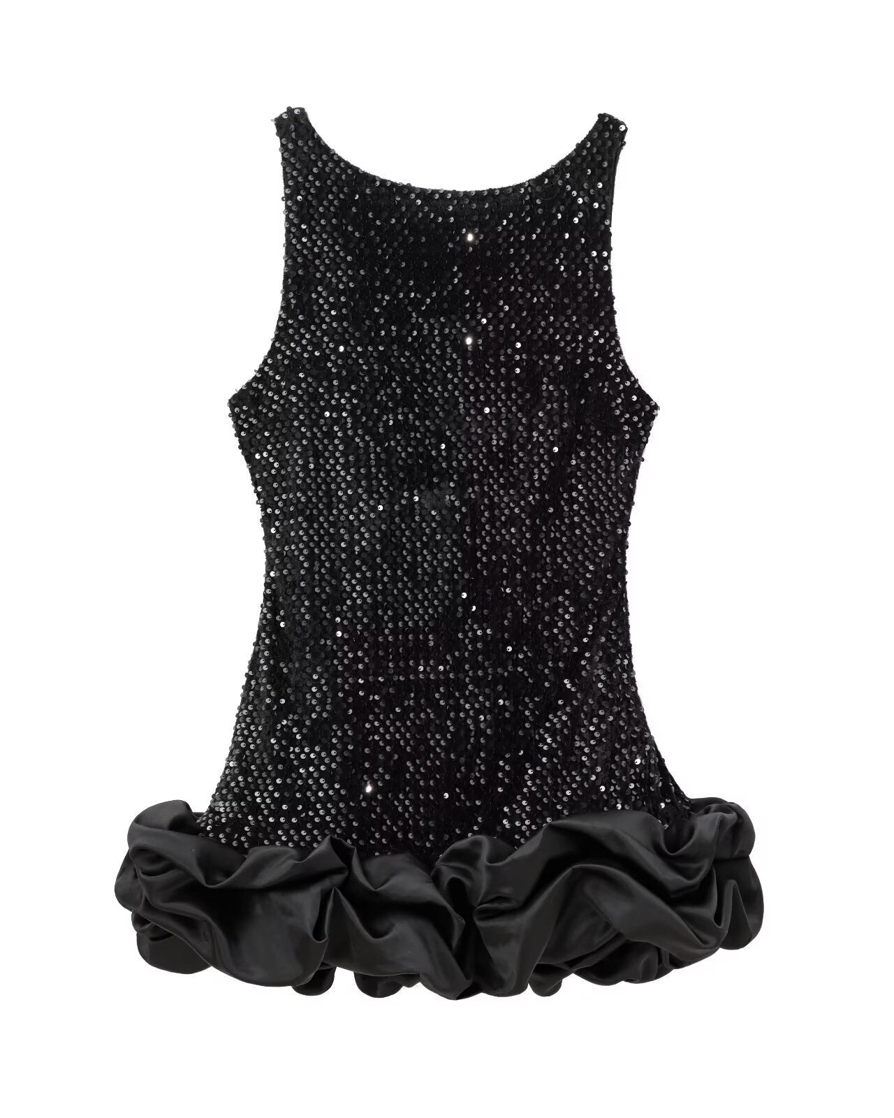 Sleeveless Suspender Flower Bud Patchwork Dress