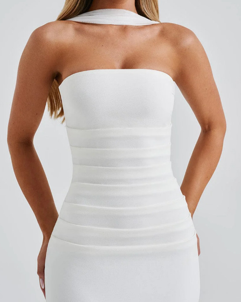 Slim Fit Tube Top Hip Dress