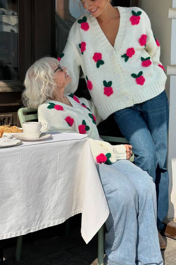 Selena Rose Knit Sweater Cardigan