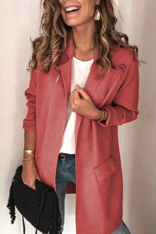 Casual Solid Color Long Sleeve blazer(6 Colors)