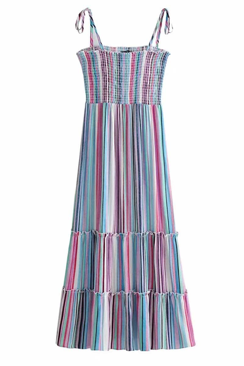 Colorful Stripe Print Dress