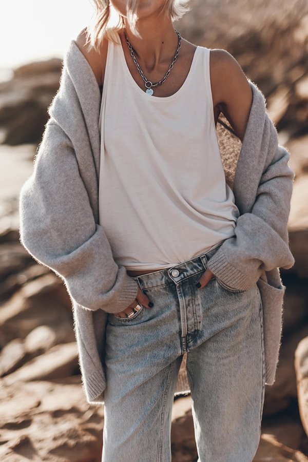 Ready for Fall Knit Long Sleeve Pocket Oversized Cardigan