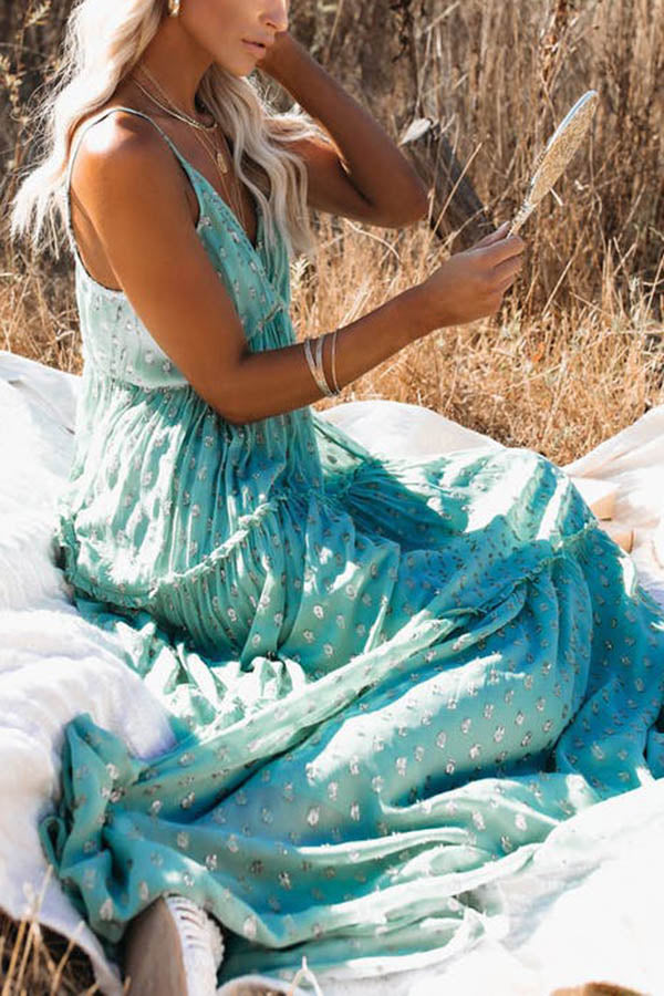 Vestido largo escalonado ajustable