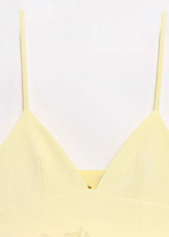 Limoncello Ruffle Peplum Top – V-Neck Tulle Cami Blouse