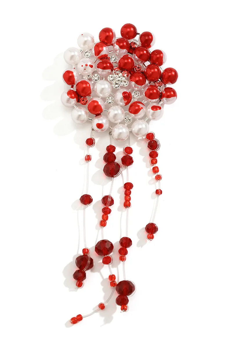 Dripping Blood Pearl Brooch