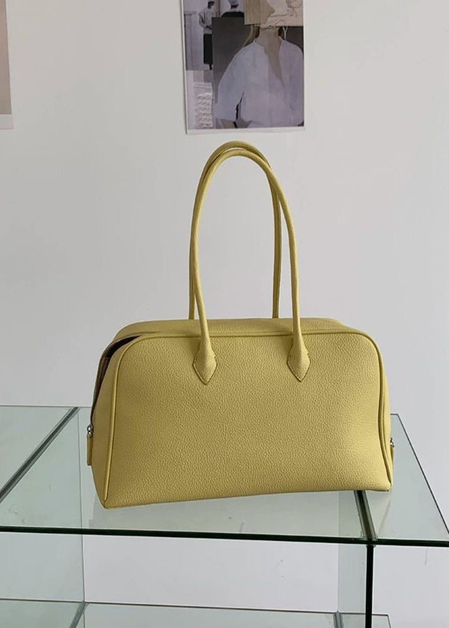 Solene - Structured Yellow Shoulder Bag