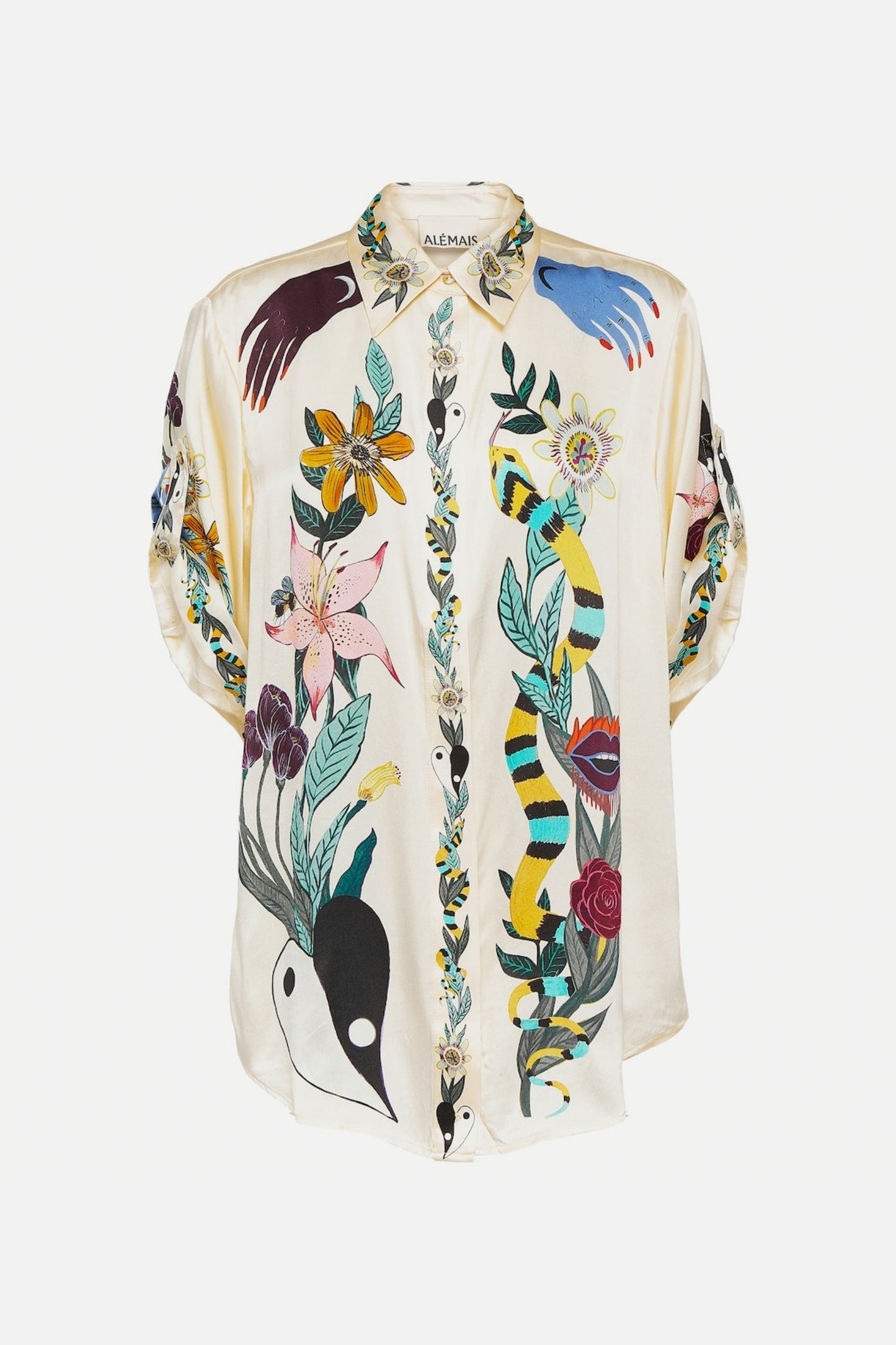 Animal Print Blouse & Mid Waist Wide Leg Pants Set