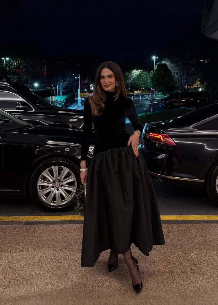 Elise Velvet & Taffeta Maxi Dress