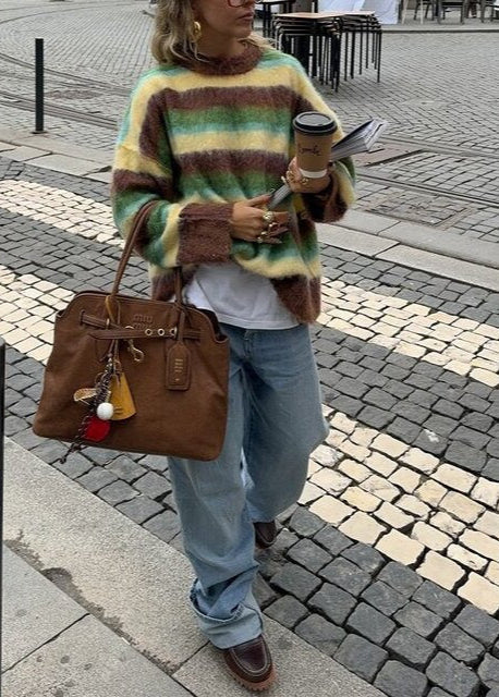 Cozy Stripes Fuzzy Sweater