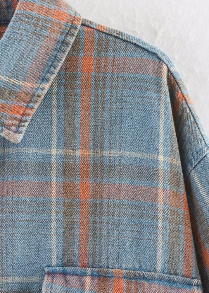 Oversized Plaid Button-Up Shirt