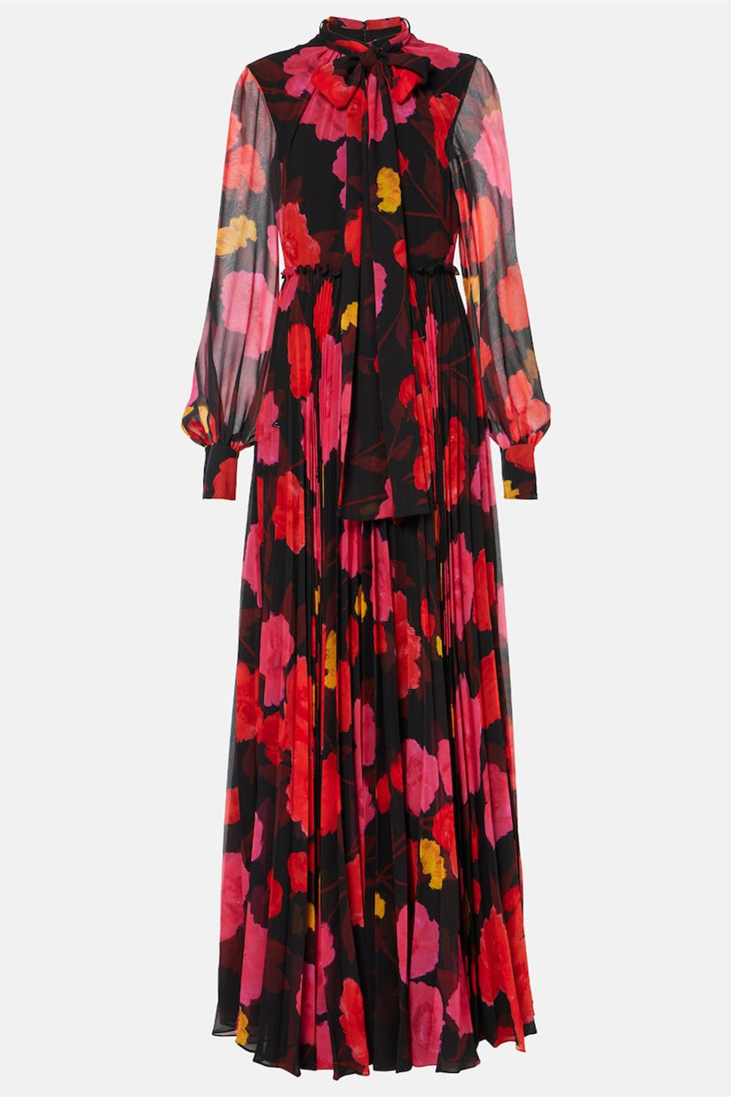 Adela Floral Printed Long Sleeve Maxi Dress