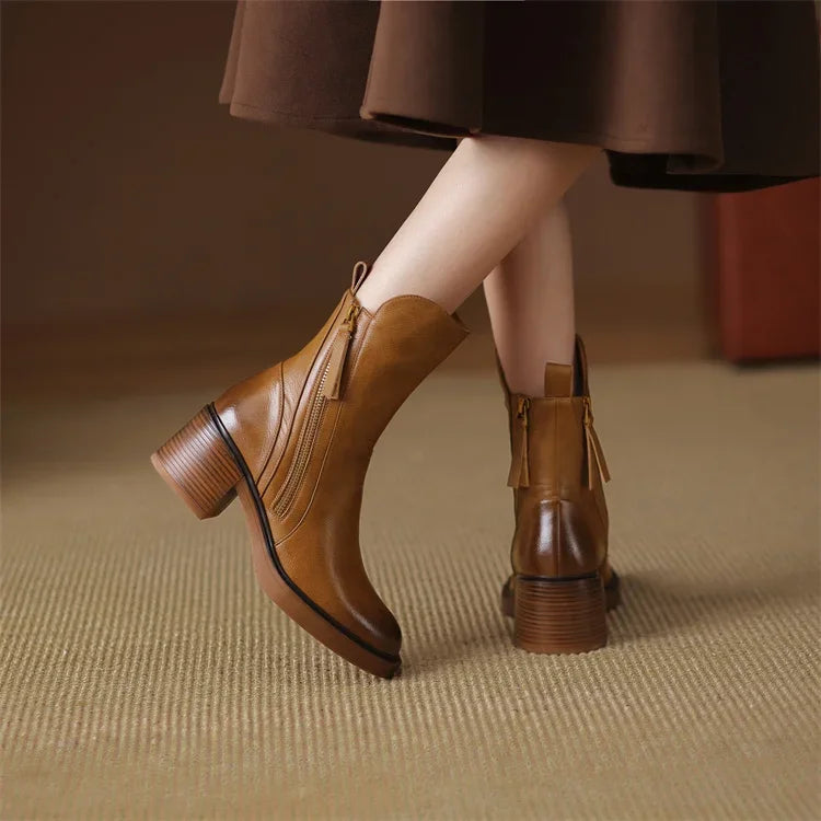 Alani - Premium Leather Ankle Boots for Women