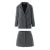 2 Pieces 1 Set CHILL Notched Tweed Weave Oversized Blazer High Waist Package Hips A-line Mini Skirt Suits Matching Gray