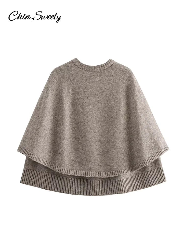 Autumn Shawl Style Short Sweater Cardigan Women Loose Single-breasted Simple Knitwear Top Fashion Lady Causal Solid Pullover