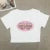 American basic round neck pullover letter print knit short sleeve T-shirt Spice Girls Summer Slim-fit crop top