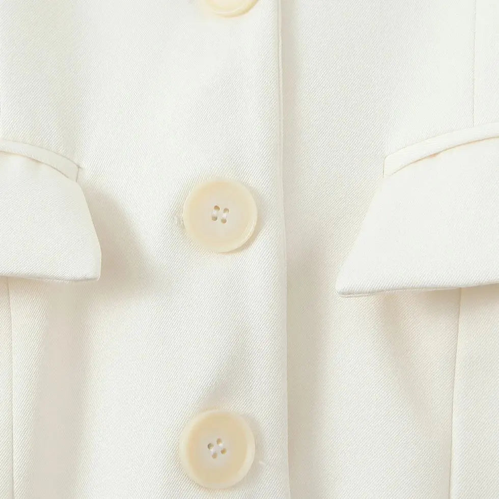 Autumn Single-breasted Buttons Slim Waist Blazer Boyfriend Retro Women Pad Shoulder Full Sleeve Suit Female Coat