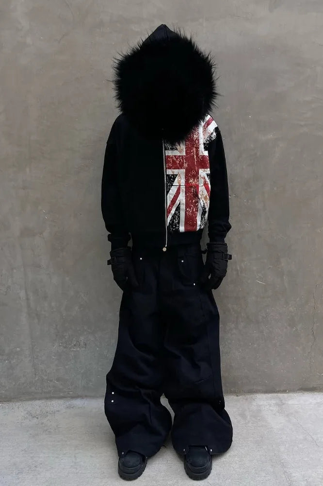 National Flag Pattern Printed Hoodie