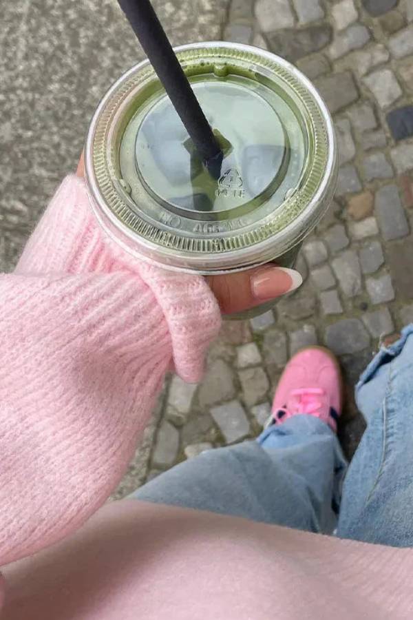 Pink Sweet Round Neck Pullover