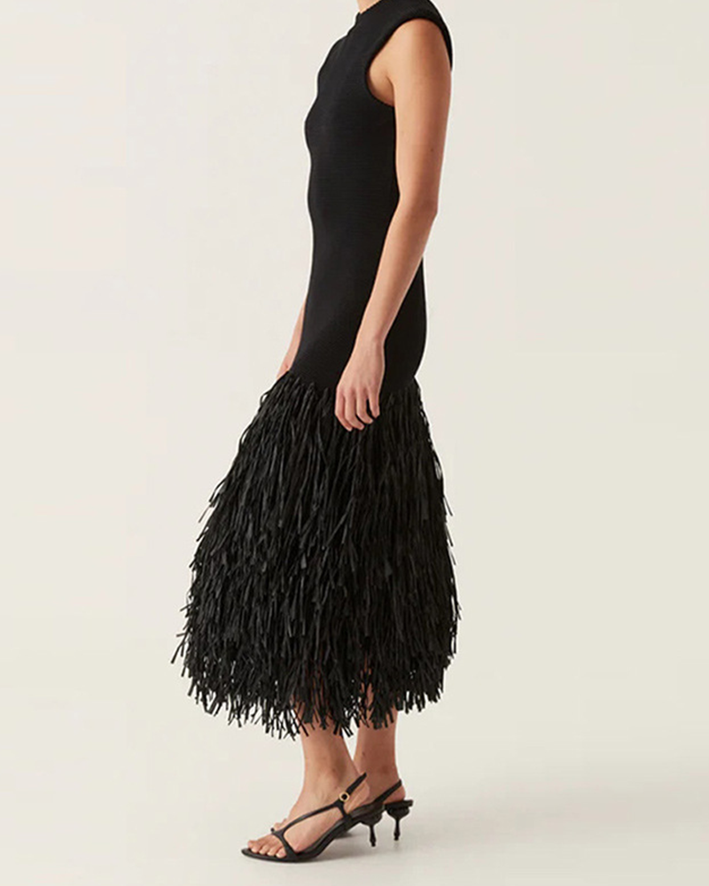 Fringed Hem Dress
