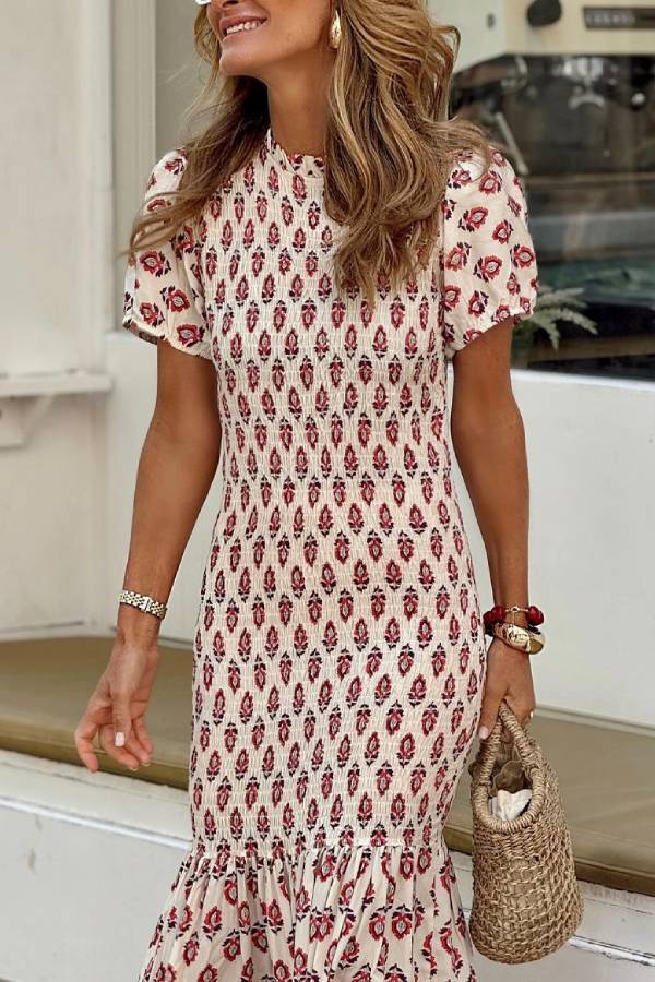 Vestido largo Astrid Honeycomb