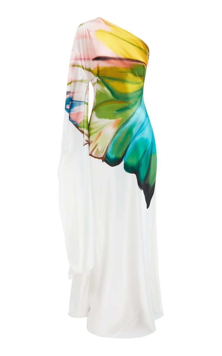 Bernice Printed Single Sleeve Maxi Dress