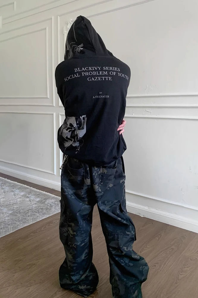 Gothic Punk Zipper Hoodie