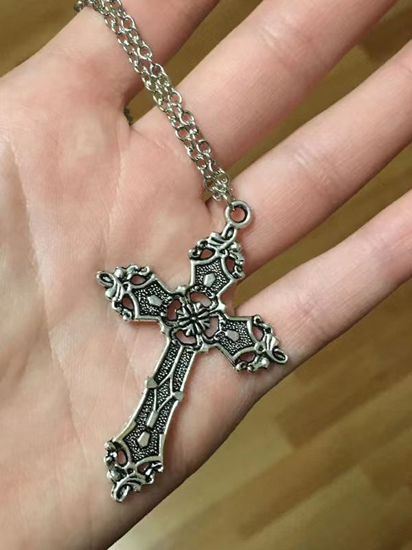 Vintage Punk Baroque Cross Necklace
