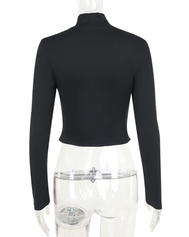 Slim Waistband Long-Sleeved Top