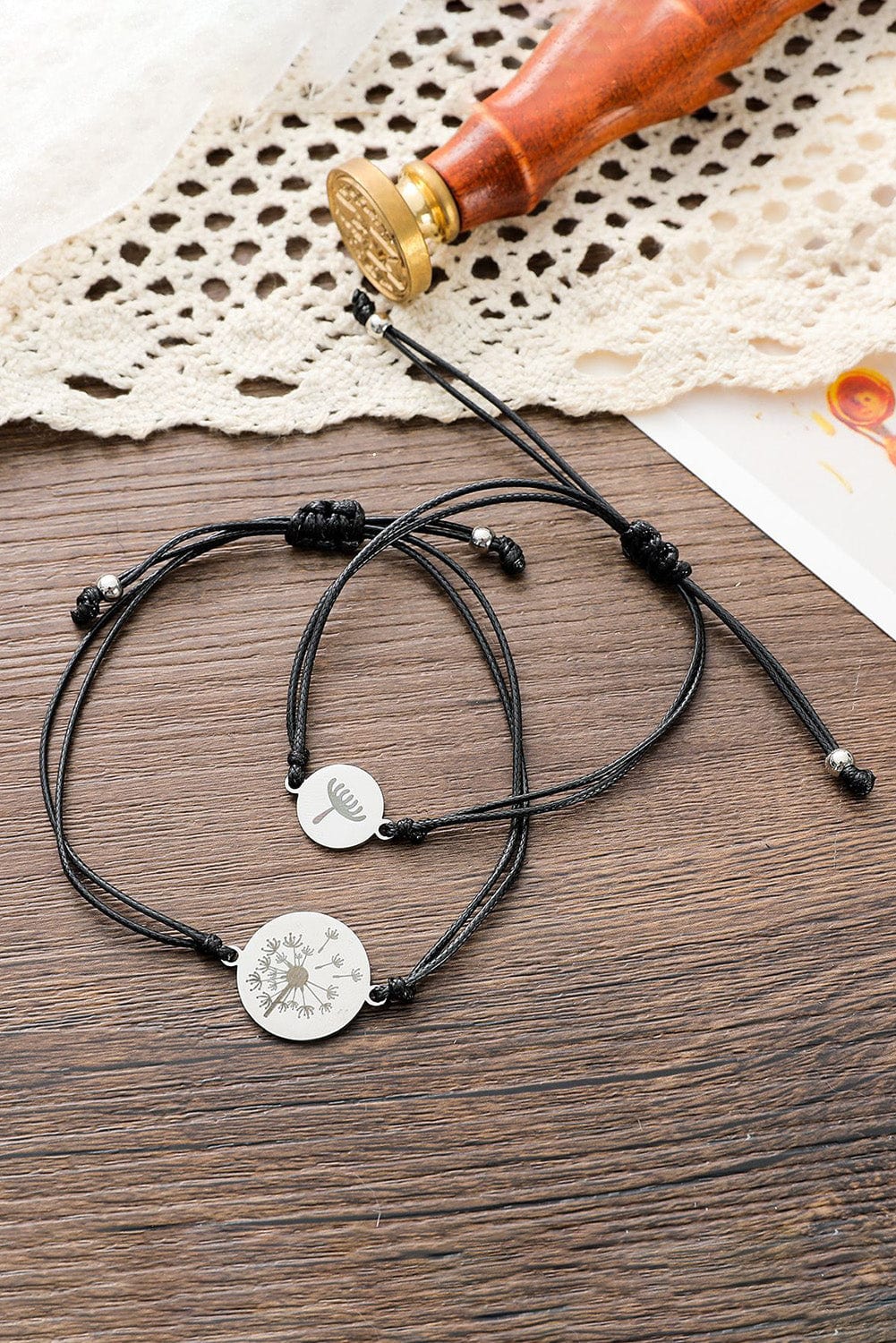 Dandelion Silver Bracelet Duo