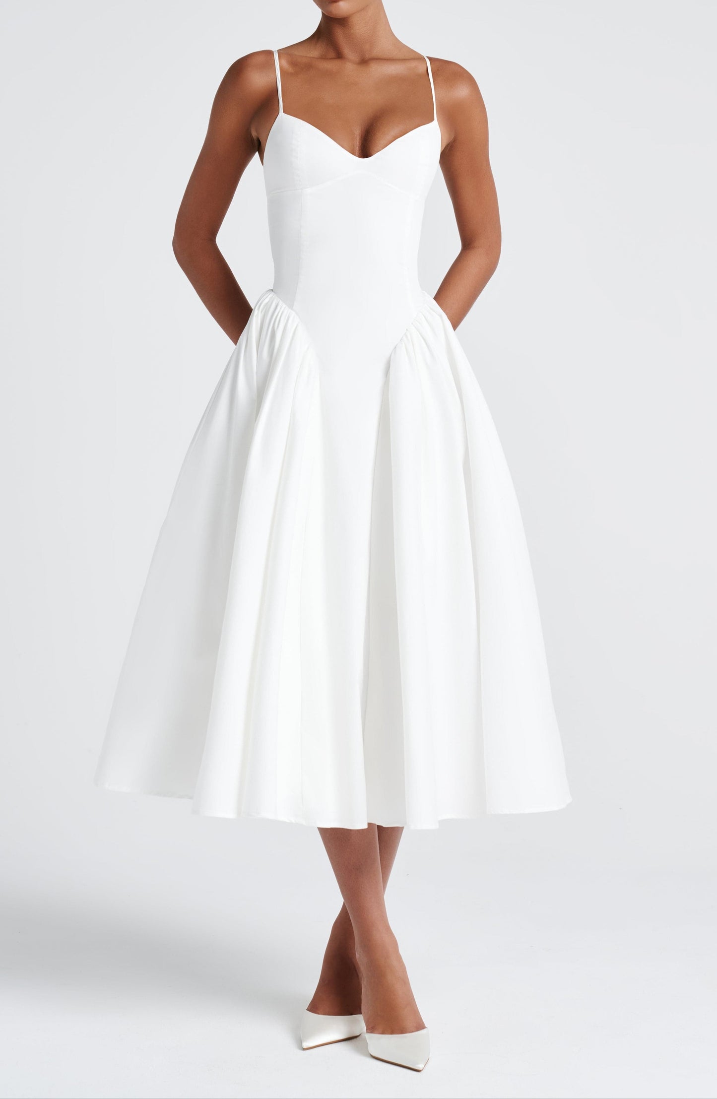 Regina Midi Dress - Ivory