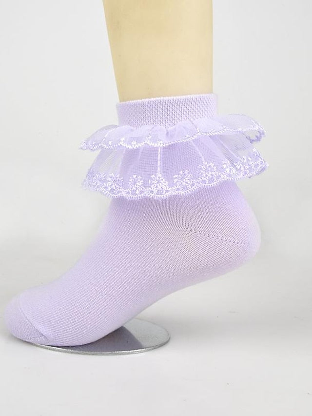 Kid's Crew Socks Wedding Party Daily Solid / Plain Color Nylon Cotton Classic Lolita 1 Pair for Women