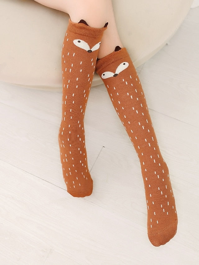 Kid's Knee High Socks Daily Holiday Acrylic Fibers Cotton Simple Casual Warm Casual 1 Pair for Women