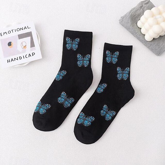 Women's Crew Socks Daily Holiday Animal Patterned Cotton Casual Vintage Retro Cute Casual / Daily 1 Pair