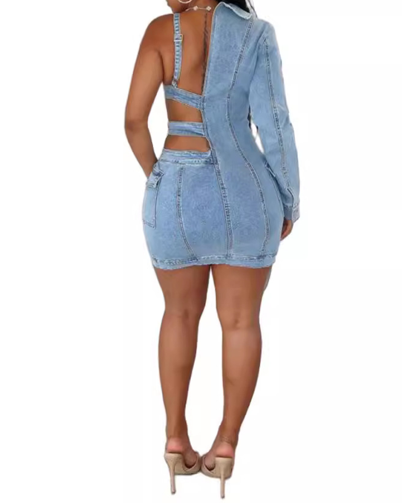 Irregular Denim Dress